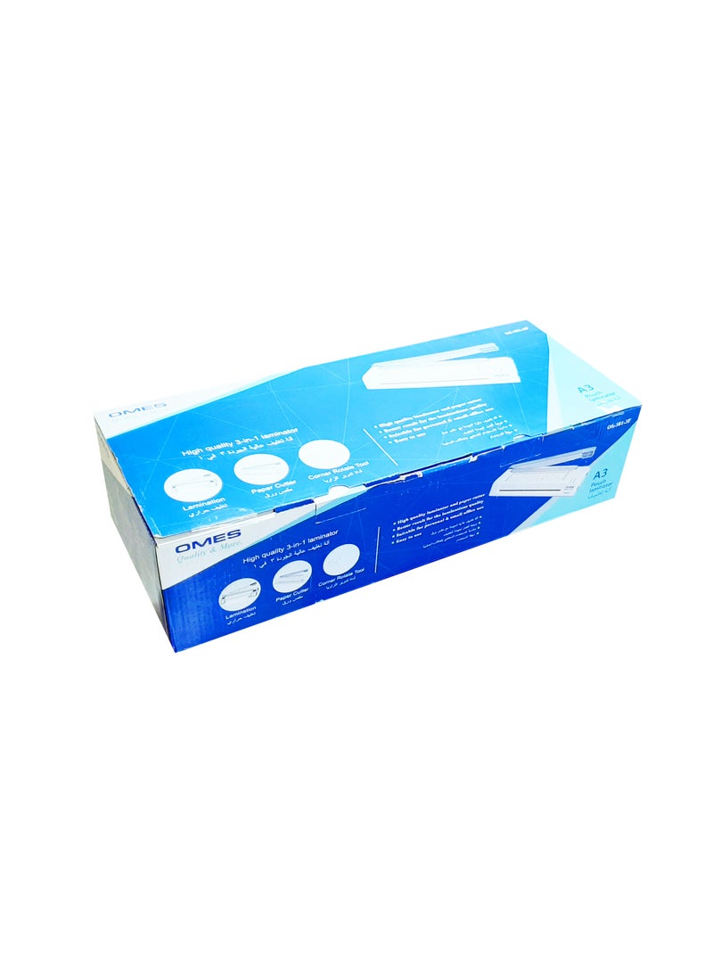 OMES High Quality 3-in-1 A3 Pouch Laminator with Lamination, Paper Cutter, Corner Rotate Tool  - Image 2