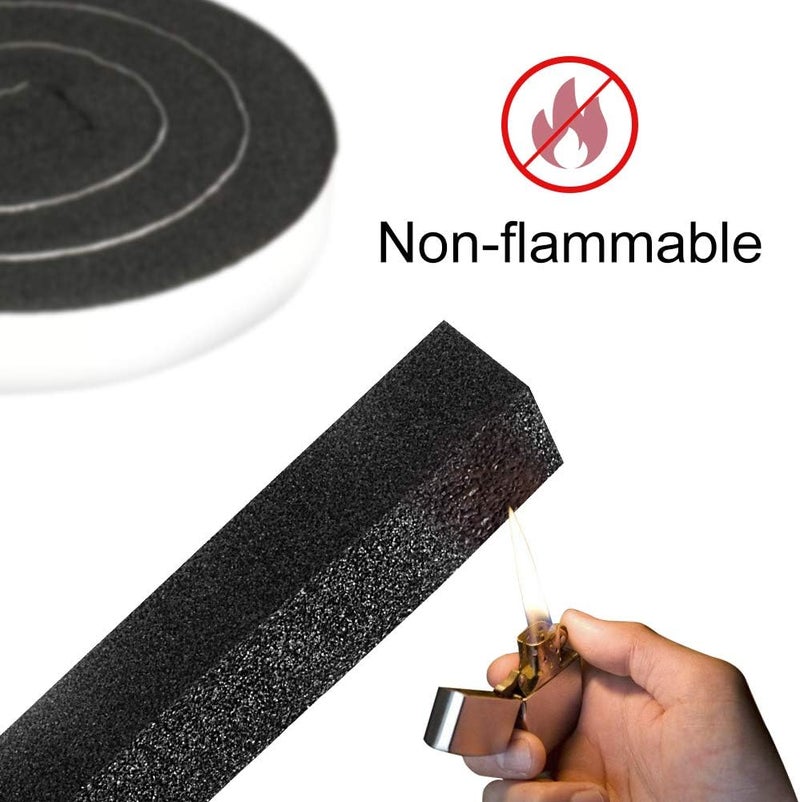 YIJUHOU 2 Rolls 1/2 Inch W 1/2 T Weather Stripping Air Conditioner Open Cell Foam Seal Tape, Window Insulation High Resilience Seal Strip for Doors Window,Total 16FT - Image 4