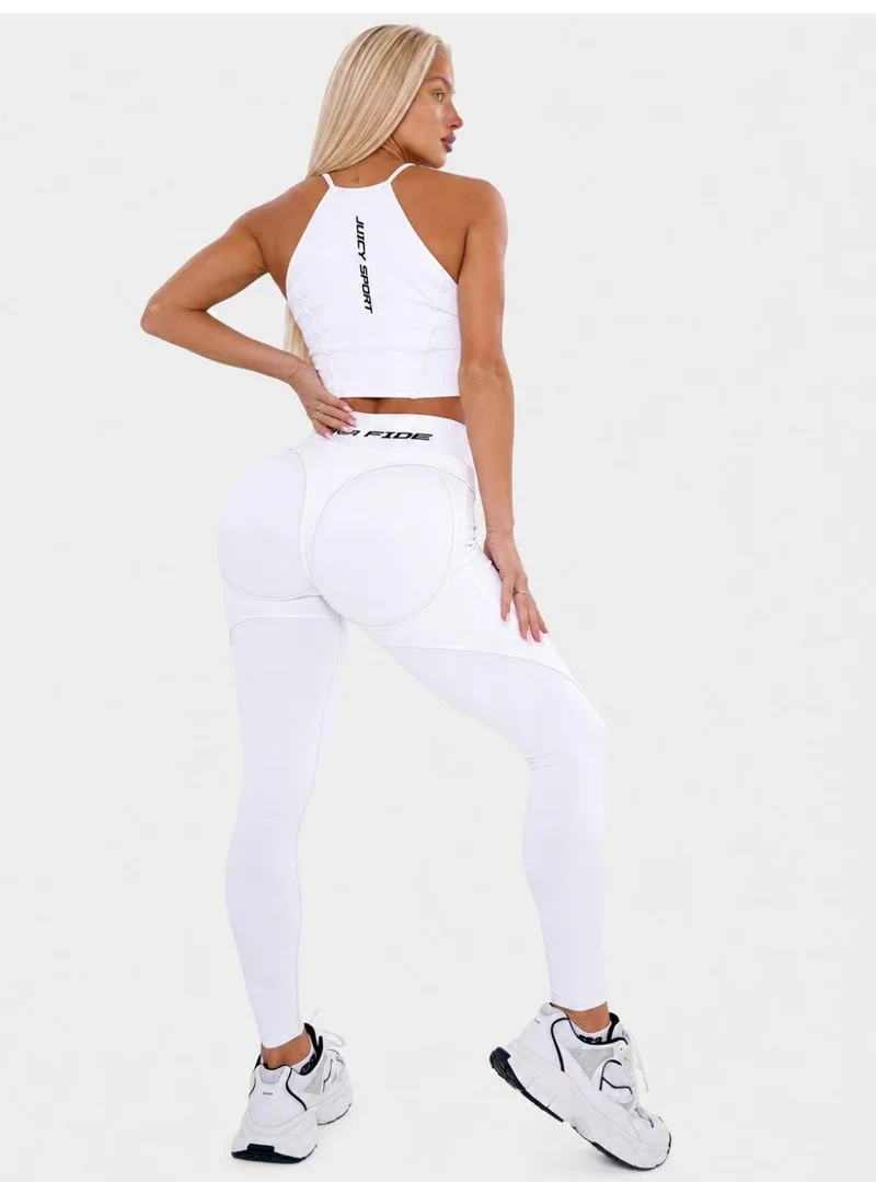 Bona Fide Extra Push-up Juicy White Extra Juicy High Waist Gym Leggings for Women for Women | Best Price UAE