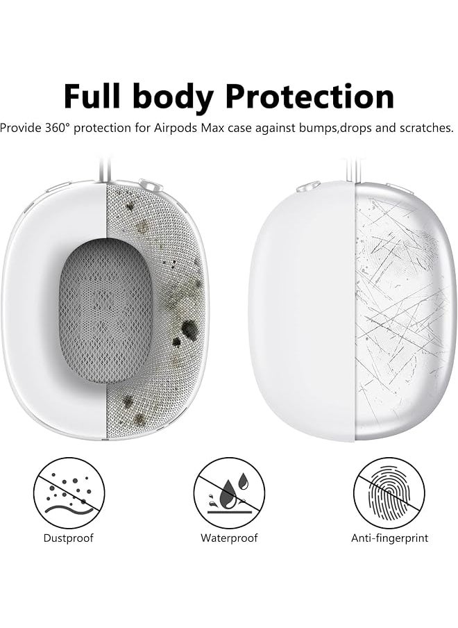 erorex - Silicone Case Cover For Airpods Max Headphones Anti Scratch Ear Pad Case Cover Ear Cups Cover Headband Cover For Airpods Max Silicone Skin Protector For Airpods Max White - Image 1