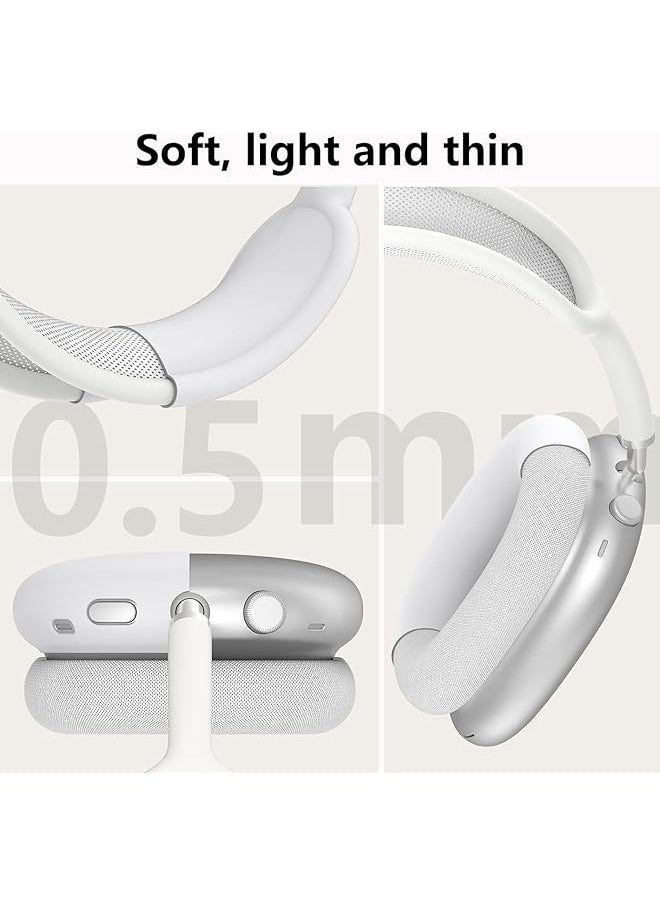 erorex - Silicone Case Cover For Airpods Max Headphones Anti Scratch Ear Pad Case Cover Ear Cups Cover Headband Cover For Airpods Max Silicone Skin Protector For Airpods Max White - Image 1