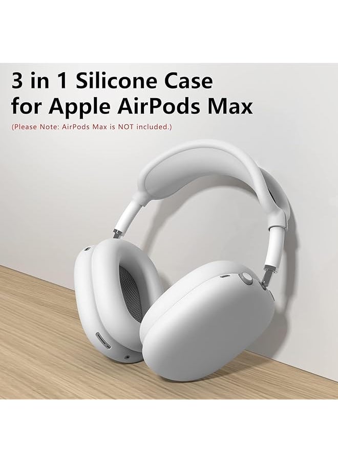 erorex - Silicone Case Cover For Airpods Max Headphones Anti Scratch Ear Pad Case Cover Ear Cups Cover Headband Cover For Airpods Max Silicone Skin Protector For Airpods Max White - Image 1