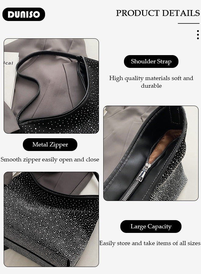 DUNISO Women's Shoulder Tote Bag Handbag For Women Large Capacity Bucket Crossbody Bag Fashionable Travel Messenger Bag Shoulder Bag For Ladies Girls College Students - Image 2