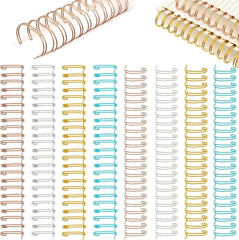 Chengu 20 Pcs Cinch Wire Binding Twin Loop Wire Binding Spines Double Loop Wire Binding Rings Spiral Binding Coils for Teacher Student Document Notebook Making File Organization School Office (1 Inch - Image 1