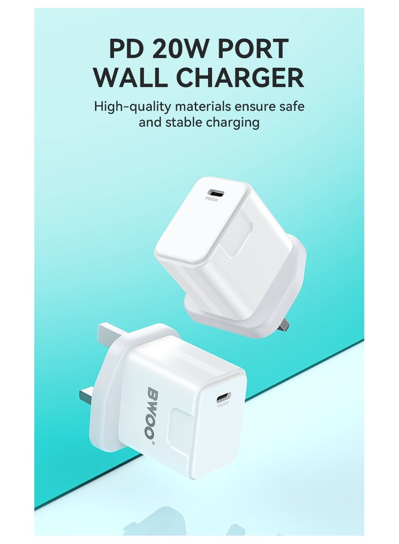 BWOO Pd 20W Fast Charging Uk Wall Charger - Image 3