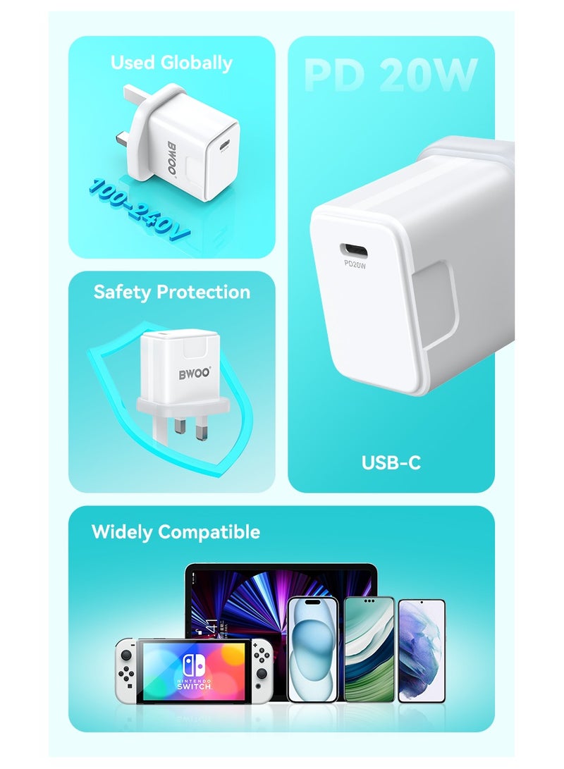 BWOO Pd 20W Fast Charging Uk Wall Charger - Image 4