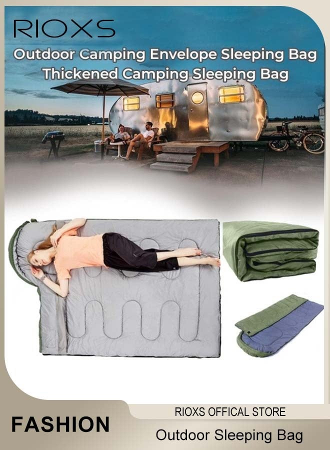 RIOXS Outdoor Camping Envelope Sleeping Bag Thickened Camping Sleeping Bag for Backpacking Hiking Nature Hiking Camping Mountaineering  - Image 1