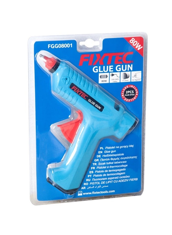 Fixtec Power Tools 220-240V Electric Silicone Hot Melt Plastic Glue Pistol 80W Blue - Image 2