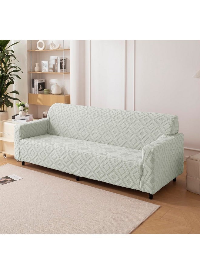 هاوس أوف كويرك غطاء أريكة House of Quirk Universal Triple Seater من القماش الجاكار بنسيج ماسي 220 جرام لكل متر مربع غطاء ناعم الملمس للأريكة غطاء أريكة مرن قابل للتمدد (دخاني، 185-230 سم)  - Image 1