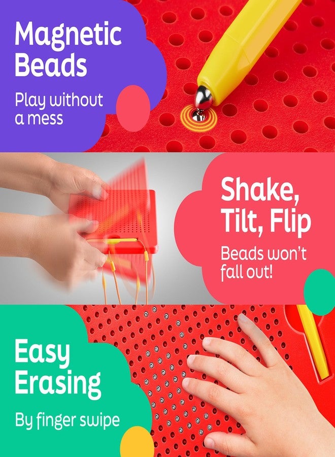 AYNAT FUN Magnetic Drawing Board for Kids & Toddlers with Beads and Magnet Stylus Pen - Magnetic Tablet Toy for Airplane & Car Ride Activities for Kids - Image 4
