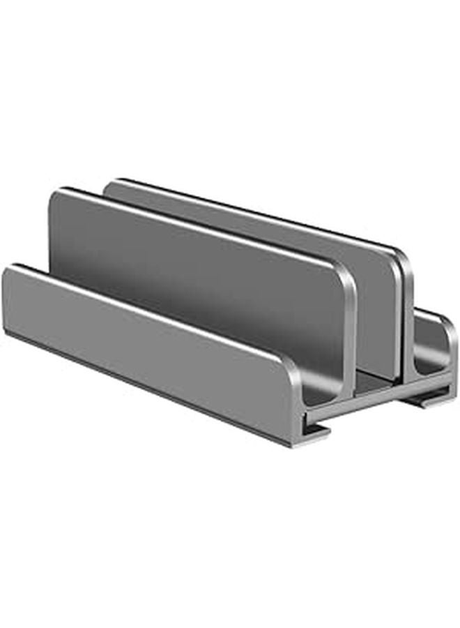 Aluminum Vertical Laptop Stand Adjustable 3 Slot Holder for Desktop Laptop Tablet Phone - Image 1