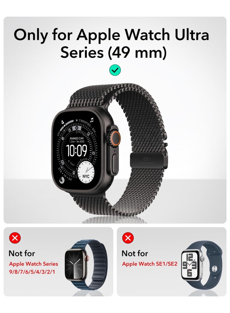 Screen Protector for Apple Watch Ultra 3 2025 / Ultra 2 / Ultra (49mm) - Military Grade Tempered Glass with Aluminum Frame, Anti-Scratch (Black) - Image 2