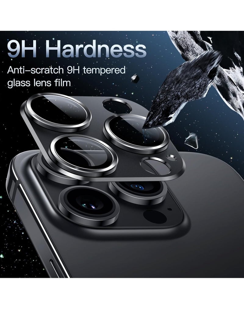Raxoom Camera Lens Protector for iPhone 14 Pro 6.1-Inch and iPhone 14 Pro Max 6.7-Inch, Full Coverage 9H Tempered Glass Ring Cover, Matte Metal Plate, Case Friendly, 1-Pack (Space Black) - Image 3