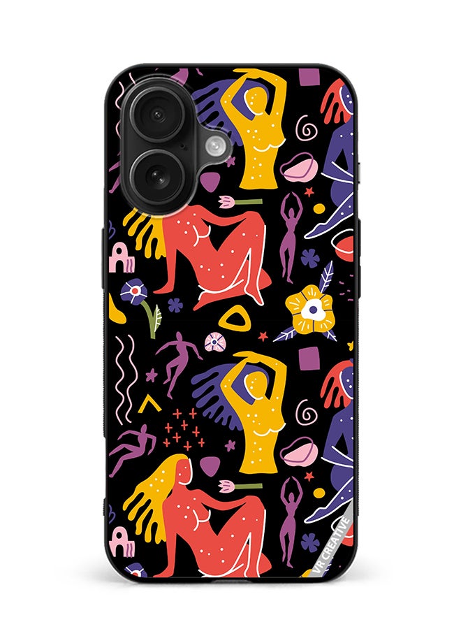 VR CREATIVE Protective Case Cover For Apple iPhone 16 Plus Of Flat Matisse Style Design Multicolour
