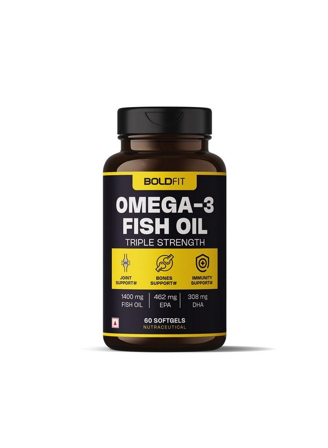 BOLDFIT Boldfit Fish Oil Capsules Fish Oil Omega 3 Capsules for Men and Women Triple Strength Omega 3 Fish Oil 550 Mg EPA & 350 Mg DHA Triple Strength Fish Oil for Brain, Bones & Joint Support - 60 Capsules  - Image 1