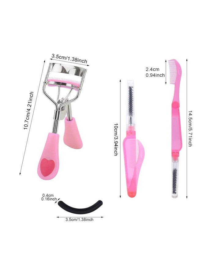 CfoPiryx 14 Pcs Eyelash Curler Set 3 In 1 Eyelash Curler With Built In Comb Include Eyelash Curler Eyelash Comb Eyebrow Brush And Refill Pads Eyelash Applicator Tool For Women (Size:14 Pcs/Set) - Image 2
