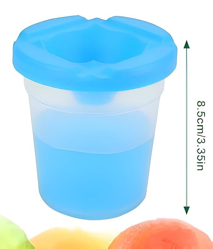 LUOSHI 5pcs Paint Brush Holder Multicolor Painting Water Pots and Wash Tanks for Watercolor and Acrylic Art - Image 2