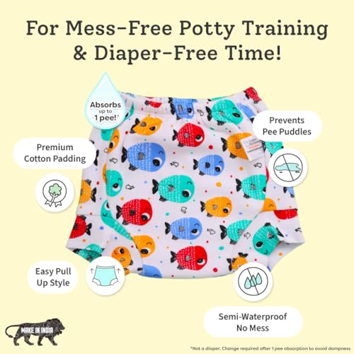 SuperBottoms Padded Underwear for Babies & Toddlers, 3 Layers of Premium Cotton & DryFeel Layer, Ideal for Diaper-Free Time & Mess-Free Potty Training Pants, Pack of 2 - Image 2