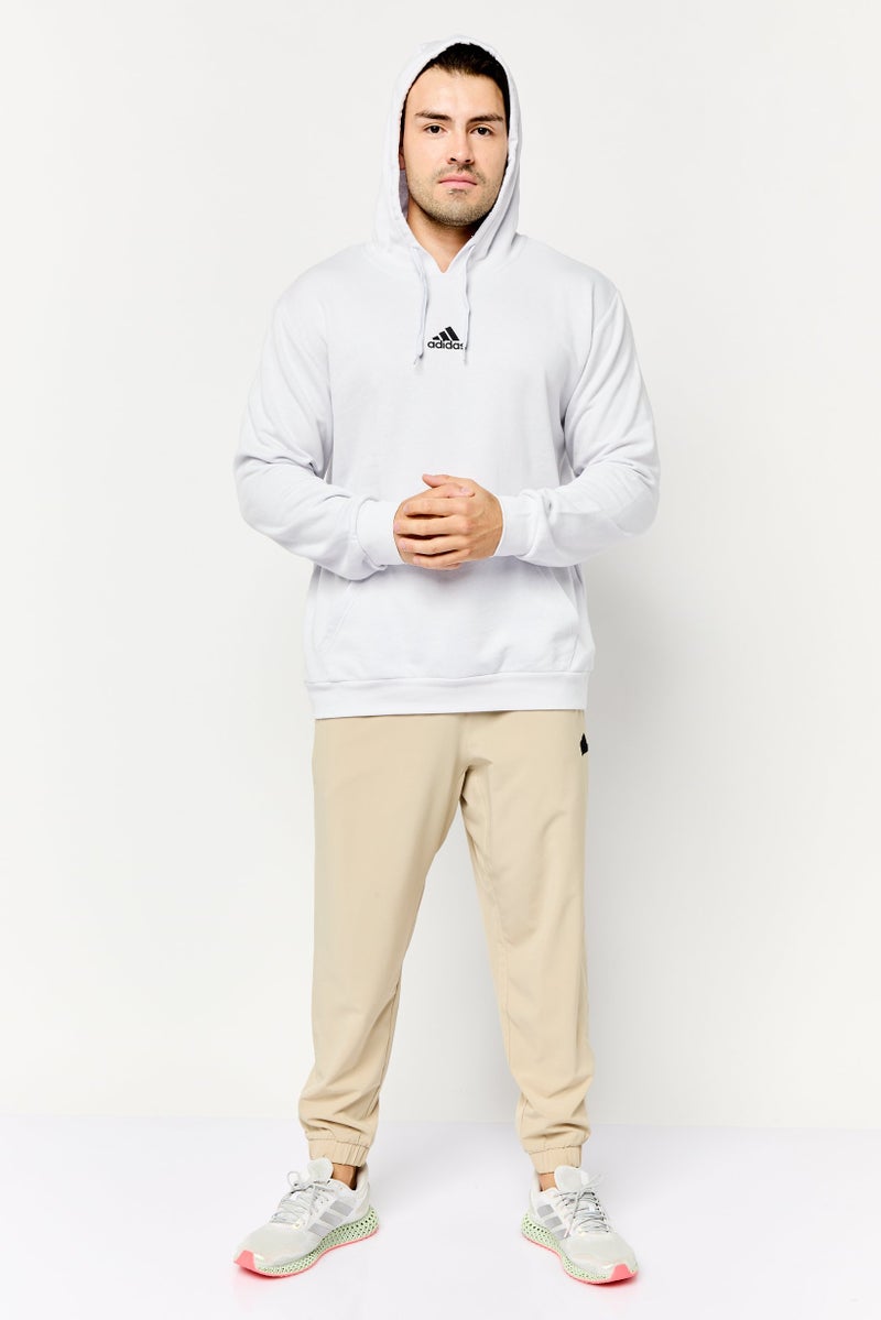 Adidas Men Sportswear Fit Embroidered Logo Long Sleeves Outdoor Hoodie, Dash Grey  - Image 2