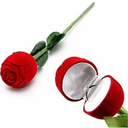 PRIMEFAIR PRIMEFAIR Red Rose Jewellery Ring Box Gift Engagement Single Box Without Ring Valentin Gift For Girls Boys Jewellery Ring Box RINGROSE05 