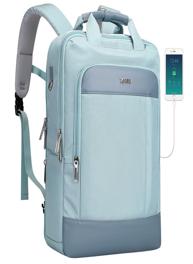 PIJUSHI Laptop Backpack for Women Men Personal Item Travel Backpack Convertible Carry on Bag Flight Approved(PE042 Teal Blue) - Image 1
