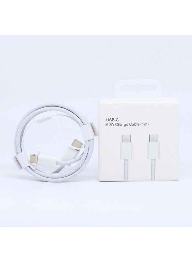 كابل شحن سريع USB-C بقوة 60 واط (1 متر) - نقل بيانات عالي السرعة - تصميم متين مضفر - Image 2