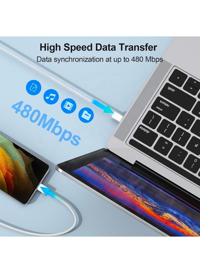 كابل شحن سريع USB-C بقوة 60 واط (1 متر) - نقل بيانات عالي السرعة - تصميم متين مضفر - Image 4
