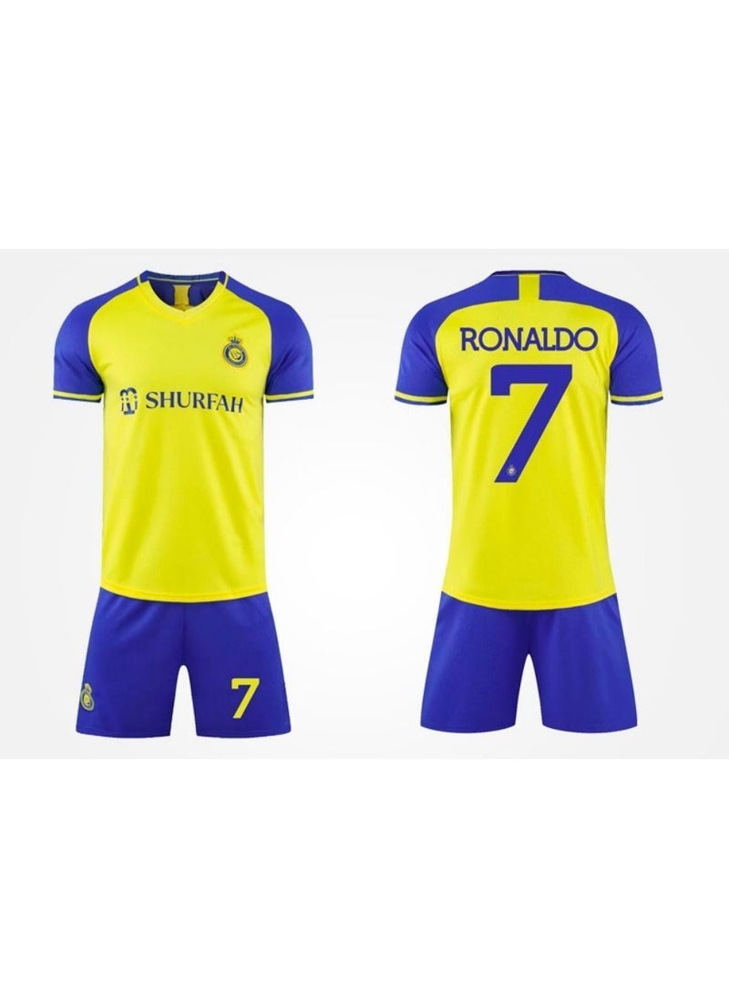 NIBEMINENT M MIAOYAN Saudi Riyadh Victory Ronaldo the same 7 jersey football suit adult children men and women code (arm with armband)  - Image 1