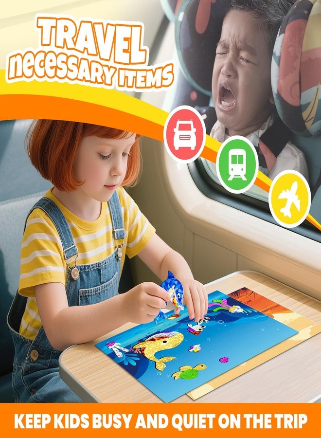 PARTYWIND Foil Pom Poms Art for Kids - Unicorns Princesses Ocean DIY Creative Craft Kits, Travel Toys, Party Favors, School Supplies, Birthday Gifts for Girls Boys Ages 4, 5, 6, 7, 8, 9, 10, 11, 12 - Image 5