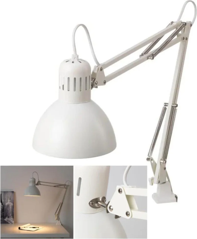Ikea Tertial White Study Table Lamp Adjustable