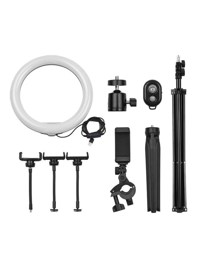 Loquat LED Ring Photography Light With Tripod Set White/Black - Image 1