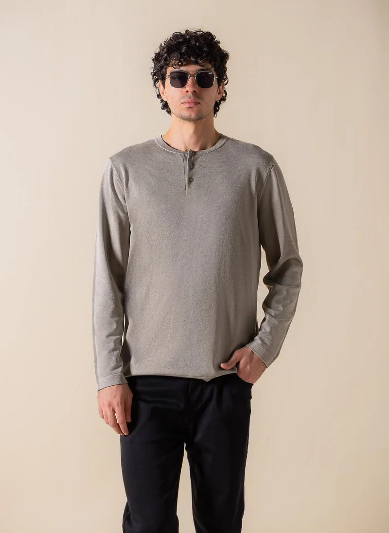 SHAPES FINE KNIT HENLEY T-SHIRT