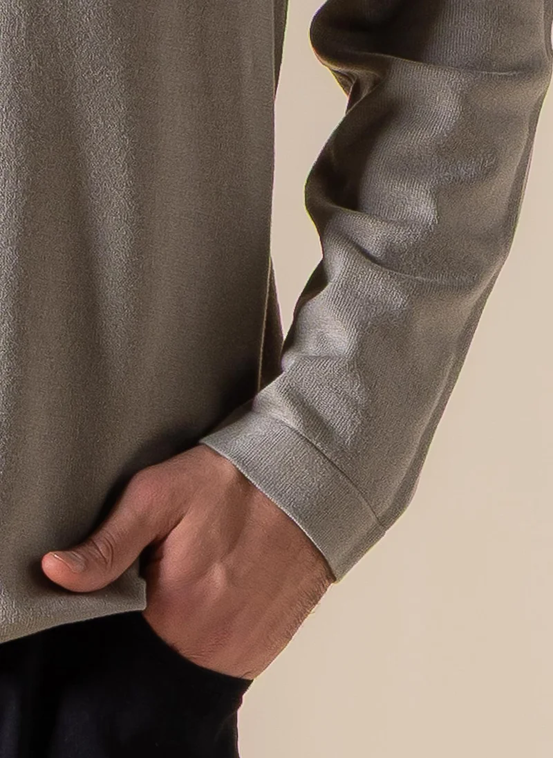 Shapes Grey FINE KNIT HENLEY T-SHIRT for Men | Best Price UAE