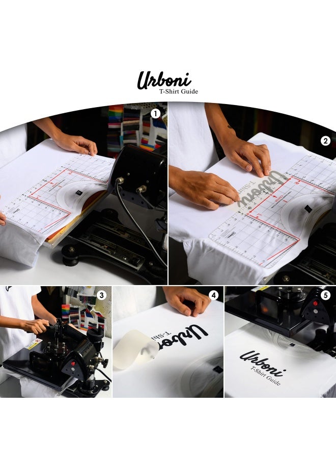 Urboni Tshirt Ruler Guide for Vinyl Alignment Shirt Measurement Tool Placement Center Design DTF Template Left Chest Logo Pocket Accessories for Cricut Heat Press Sublimation Iron on HTV Transfer  - Image 3