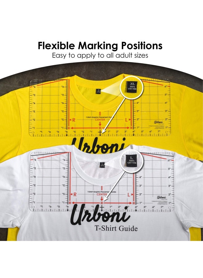Urboni Tshirt Ruler Guide for Vinyl Alignment Shirt Measurement Tool Placement Center Design DTF Template Left Chest Logo Pocket Accessories for Cricut Heat Press Sublimation Iron on HTV Transfer  - Image 5