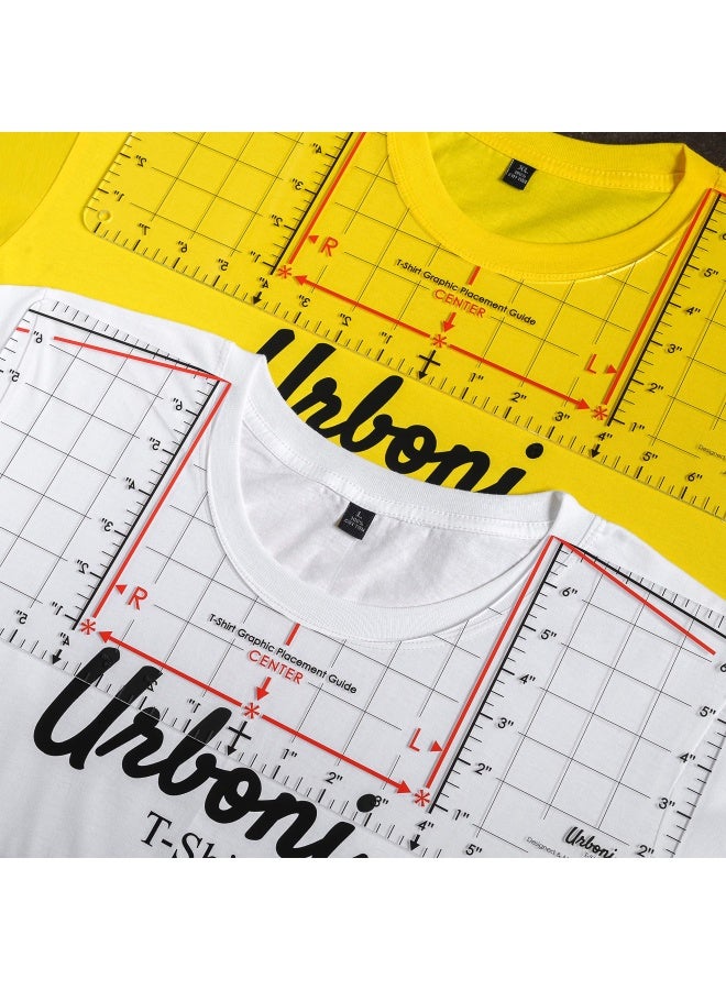 Urboni Tshirt Ruler Guide for Vinyl Alignment Shirt Measurement Tool Placement Center Design DTF Template Left Chest Logo Pocket Accessories for Cricut Heat Press Sublimation Iron on HTV Transfer  - Image 2