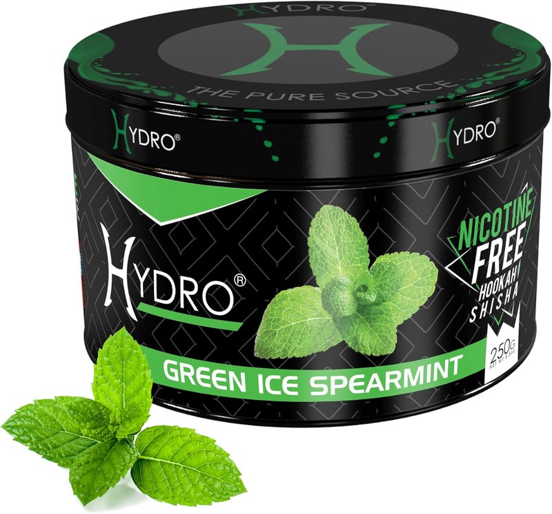 Hydro Hookah Flavors, Nicotine-Free - Signature Hookah Flavor Blends, Delicious Shisha Nicotine Free and Tobacco Free, Alternative to Hookah Tobacco, 250g [Green ICE- Spearmint] - Image 1