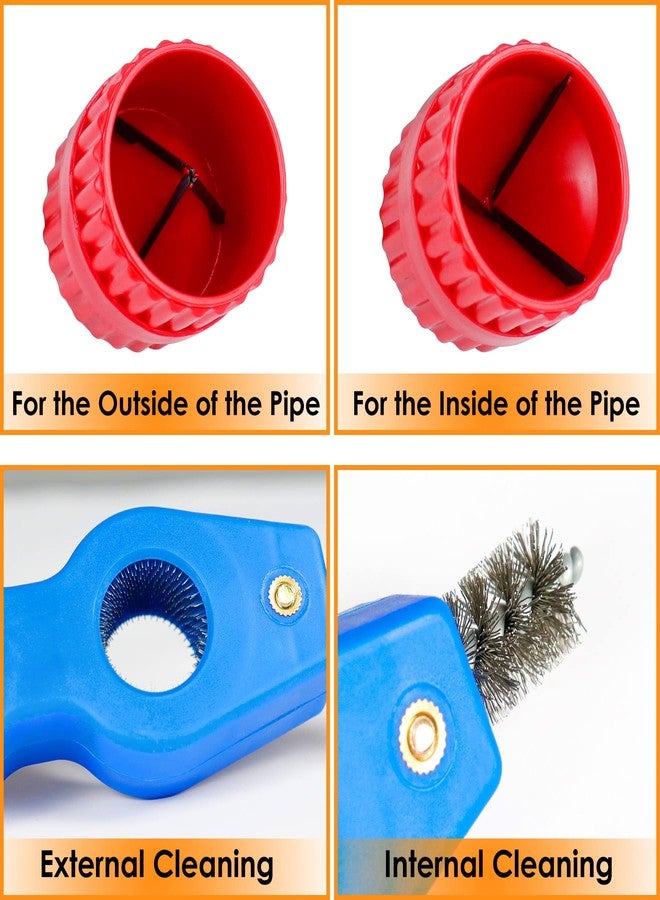 LBG Products مجموعة منظف ومثقب أنابيب النحاس من LBG Products، فرشاة تنظيف أنابيب النحاس الداخلية والخارجية ومثقب الأنابيب، مجموعة أدوات تنظيف الأنابيب 4 في 1 لأنابيب PVC وPPR والنحاس والألومنيوم، قطعتان - Image 3