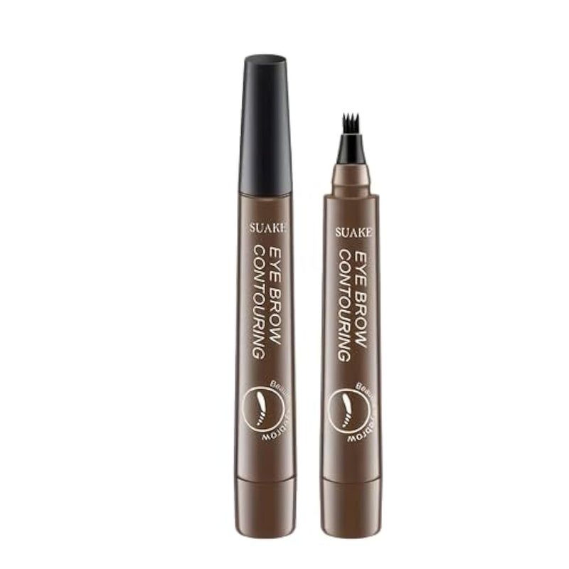 MySouqEg Store 1Pcs - 4 Point Eyebrow Pencil Maquillajes Para Mujer Waterproof Liquid Eyebrow Pen Makeup Long Lasting Cosmetic Brow Pencil Color - Dark Brown - Image 1