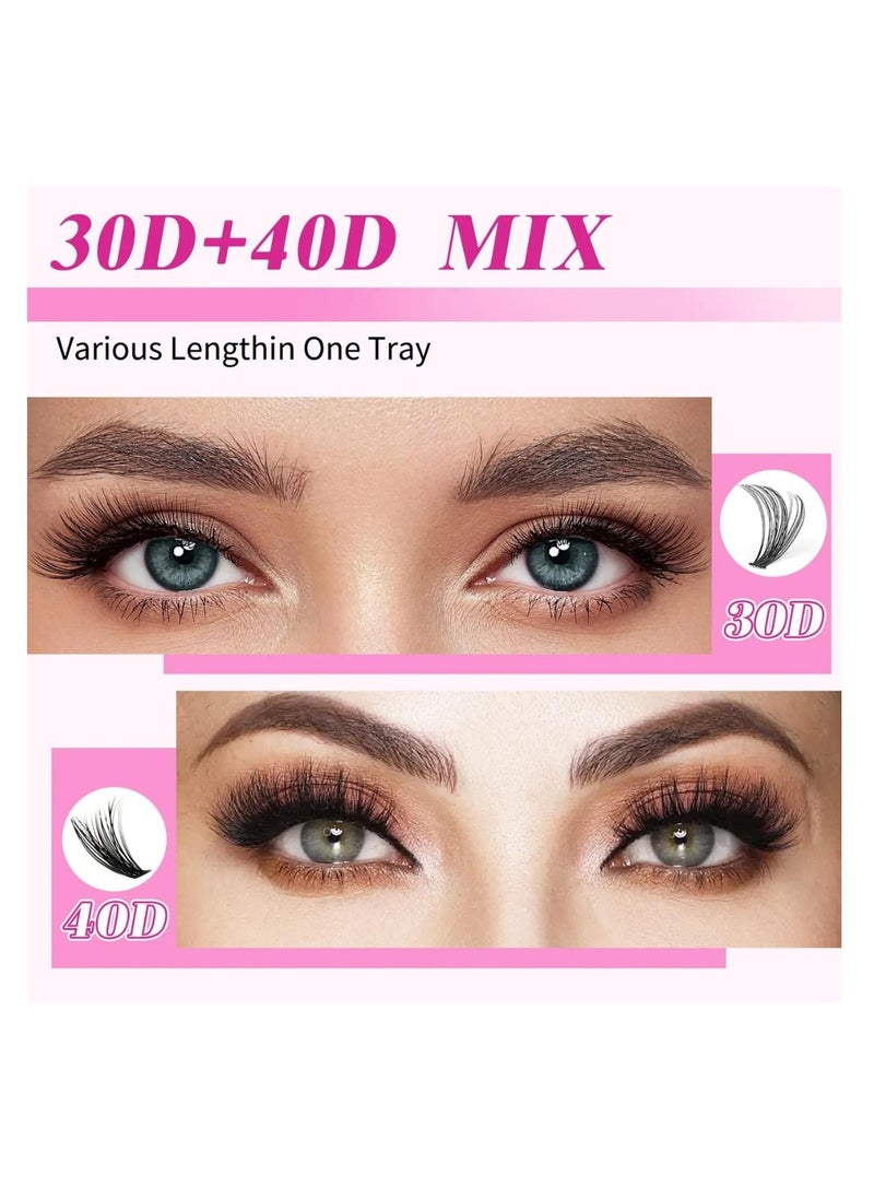 ALIVER - 280 Pcs Lash Clusters Set Eyelash Extensions Wispy False Eyelashes Lash Clusters DIY Eyelash Extensions Individual False Eyelashes for Women 30D & 40D - Image 1