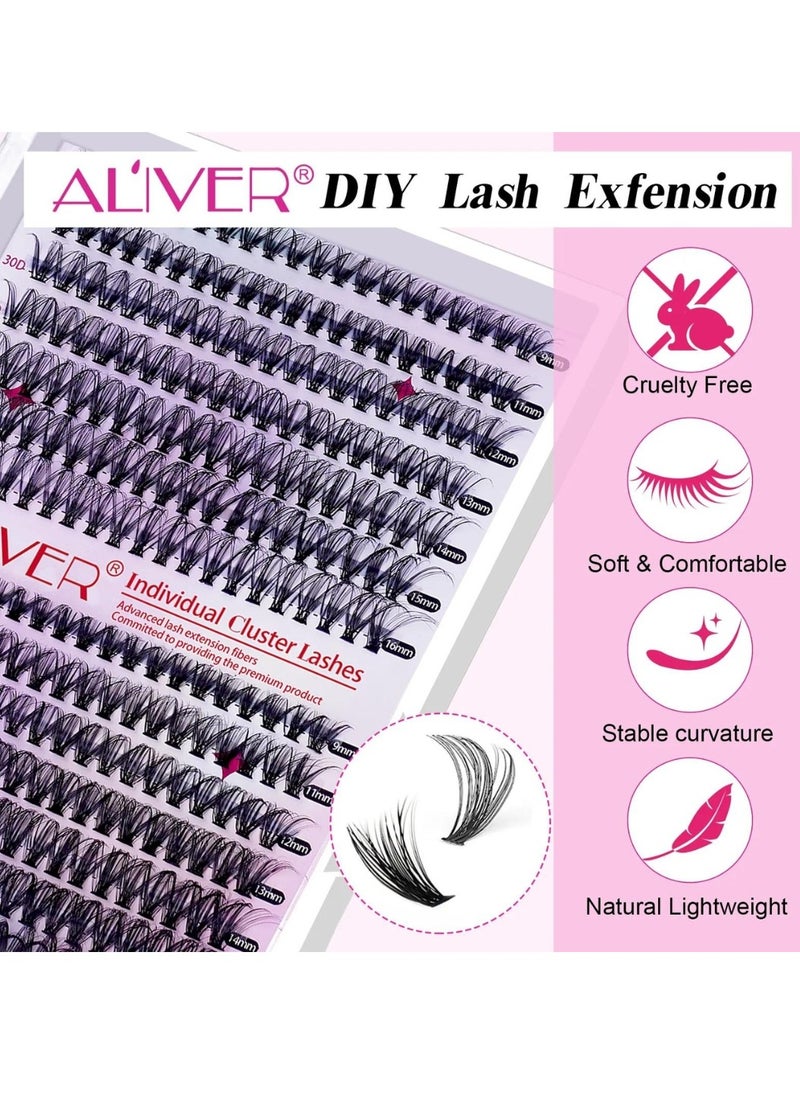 ALIVER - 280 Pcs Lash Clusters Set Eyelash Extensions Wispy False Eyelashes Lash Clusters DIY Eyelash Extensions Individual False Eyelashes for Women 30D & 40D - Image 1