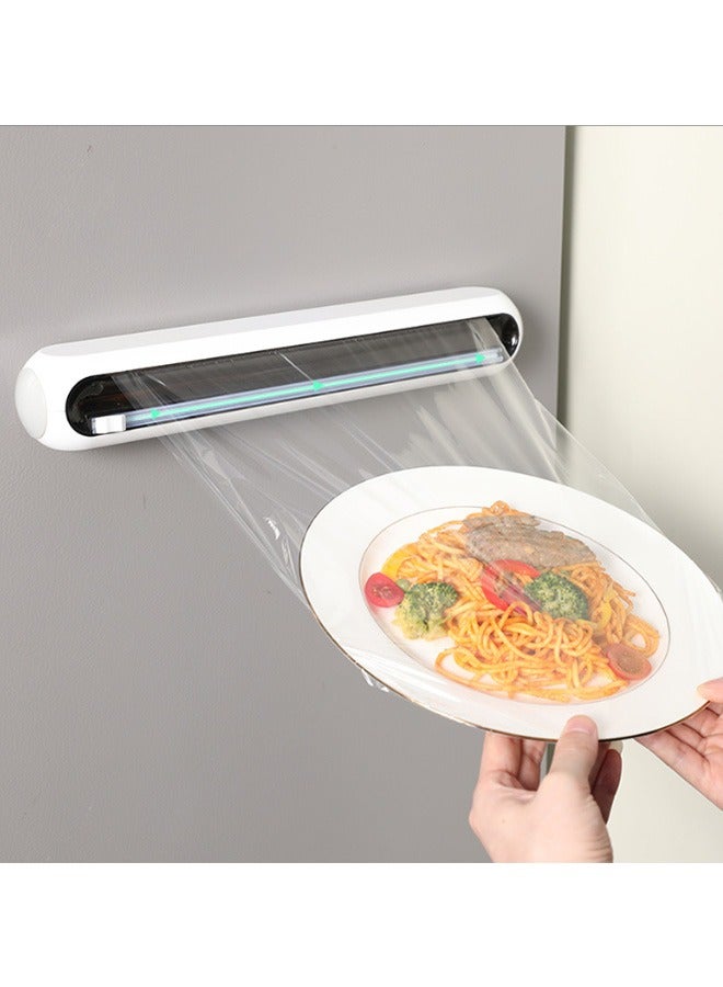 JCB CHIC Reusable Cling Film Dispenser Suction Cup Type Cling Film Cutter Household Divider Adjustable Storage Cutting Box Kitchen Supplies Tools Cling Cutting Box Plastic Film Wrap Cling Dispenser Handheld - Image 1