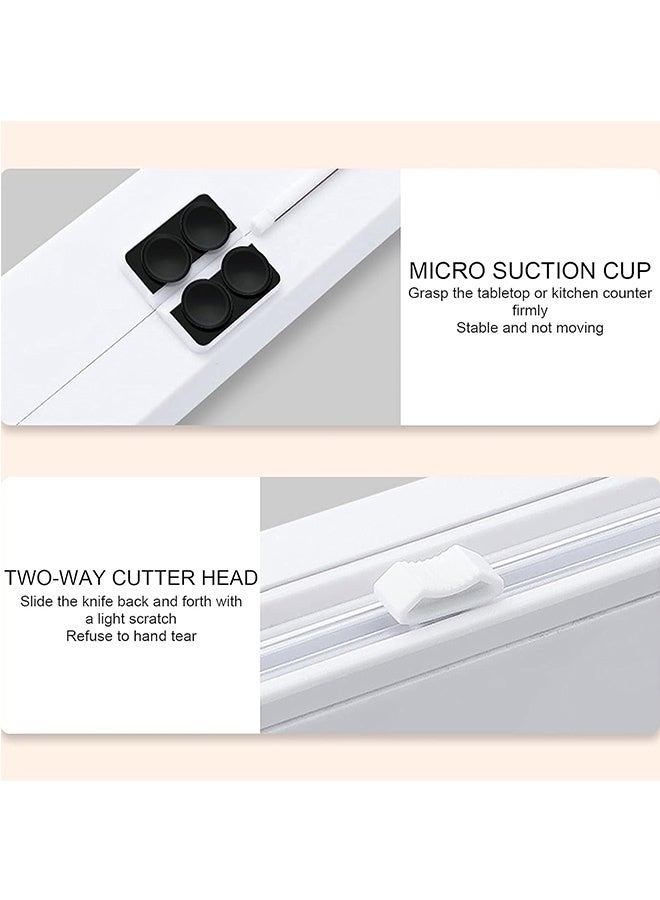 JCB CHIC Reusable Cling Film Dispenser Suction Cup Type Cling Film Cutter Household Divider Adjustable Storage Cutting Box Kitchen Supplies Tools Cling Cutting Box Plastic Film Wrap Cling Dispenser Handheld - Image 3