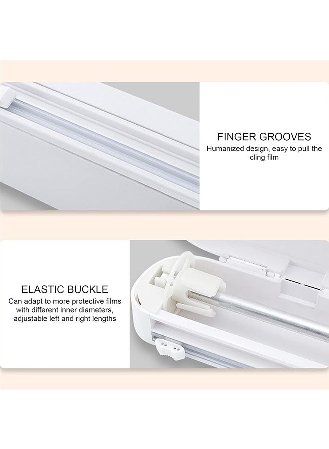 JCB CHIC Reusable Cling Film Dispenser Suction Cup Type Cling Film Cutter Household Divider Adjustable Storage Cutting Box Kitchen Supplies Tools Cling Cutting Box Plastic Film Wrap Cling Dispenser Handheld - Image 4