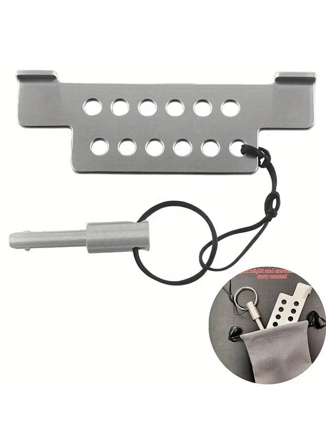 Silvery Portable Door Lock Anti Theft Travel Security For Hotel Apartment Home - Image 3