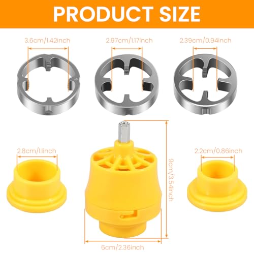 Serplex مجموعة قوالب خيوط أنابيب بلاستيكية سيربلكس® مع 3 قوالب خيوط قابلة للتثبيت (1/2", 3/4", 1") لأنابيب PVC، أداة صنع خيوط PVC لمثقاب كهربائي، مجموعة قوالب خيوط أنابيب بلاستيكية للقطع وخيوط الأنابيب - Image 2