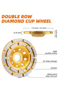 Y&D Concrete Stone Ceramic Turbo Diamond Grinding Cup Wheel Wheels Heavy Duty for Cement Marble Rock Granite Surface Aggressive Polishing 115mm  - Image 2