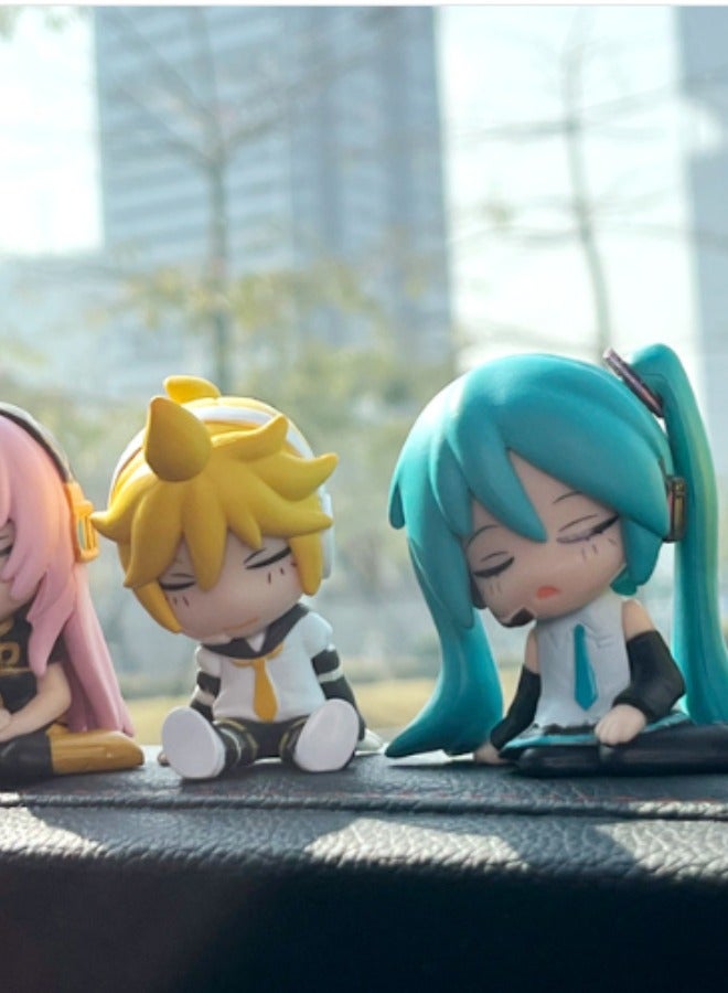EBMINI Creative Q Version Sleep Hatsune Miku Future Auto Parts 