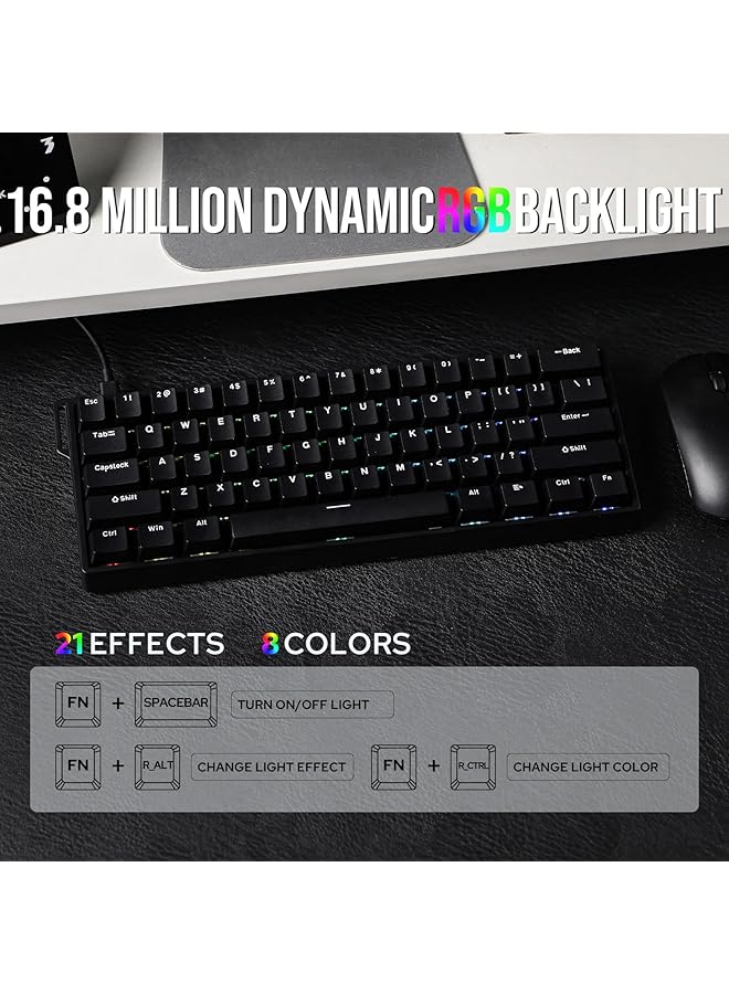 EPOMAKER Aula Win60 He 60% Wired Magnetic Keyboard With Adjustable Actuation 8000 Hz Polling Rate Hall Effect Switches Hot Swap For Fps Games (Black) - Image 5