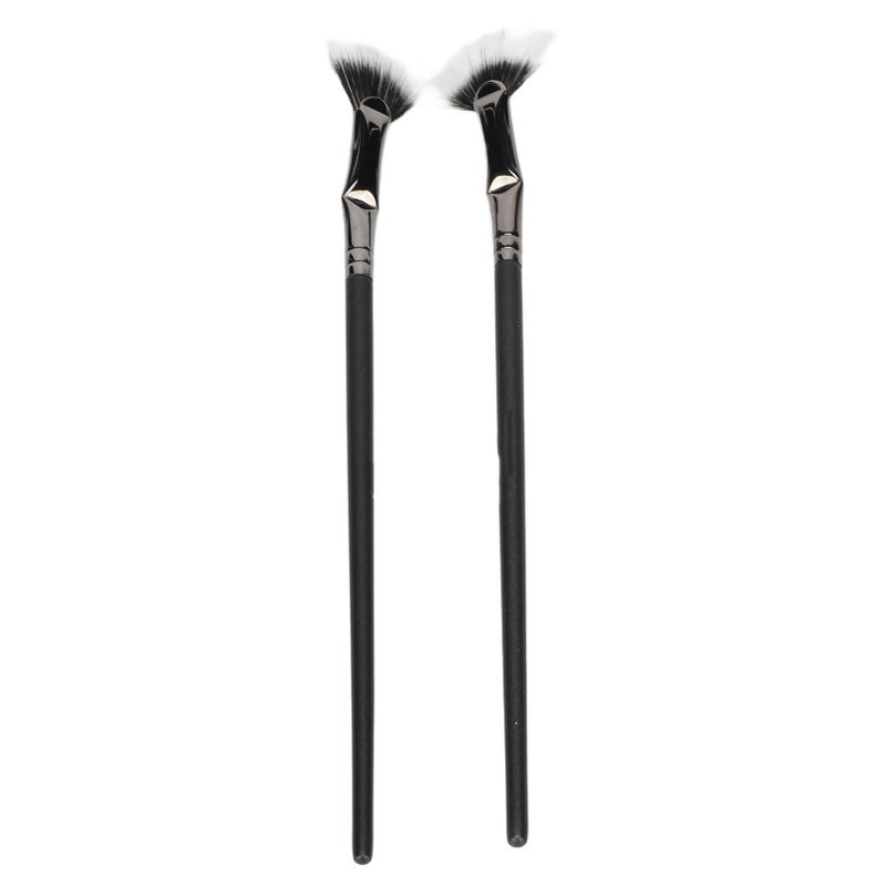 2pcs Mascara Fan Bent Brush Double Layer Prevent Clumping Enhance Lower Lashes Fan Mascara Application Brushes - Image 1